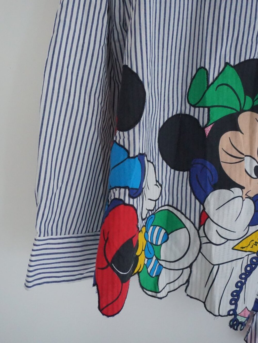 Vintage Minnie Mouse Blue White Stripe Disney Button Front Tunic Shirt XL - Picture 3 of 16
